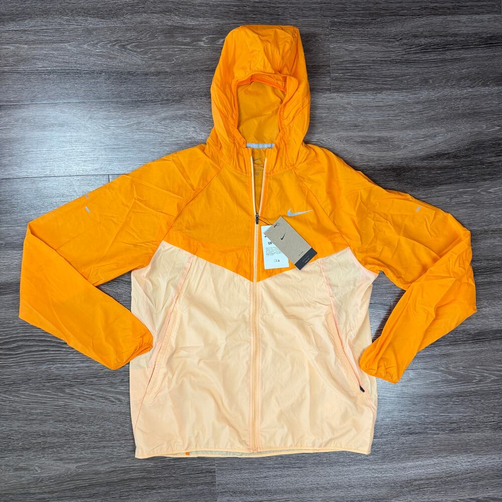 Nike Stride Repel UV Running Jacket Orange Mens M Medium HV4548-873 NWT